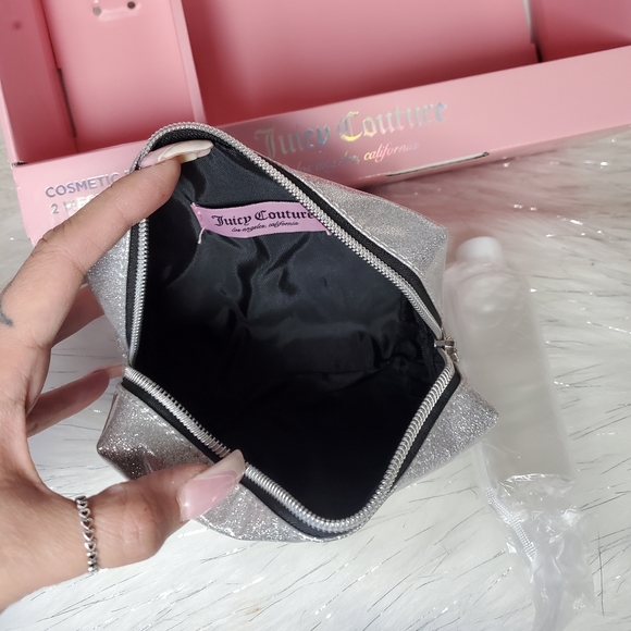 JUICY COUTURE black rhinestone 2pc cosmetic bag - Picture 3 of 3